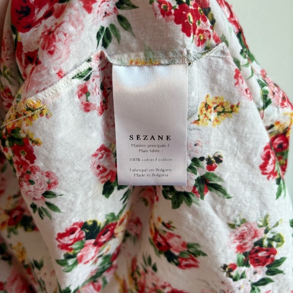 Sézane Pierro Shirt Bouquet De Rose Size 34/36 Button Down Feminine Floral Shirt - Picture 7 of 10